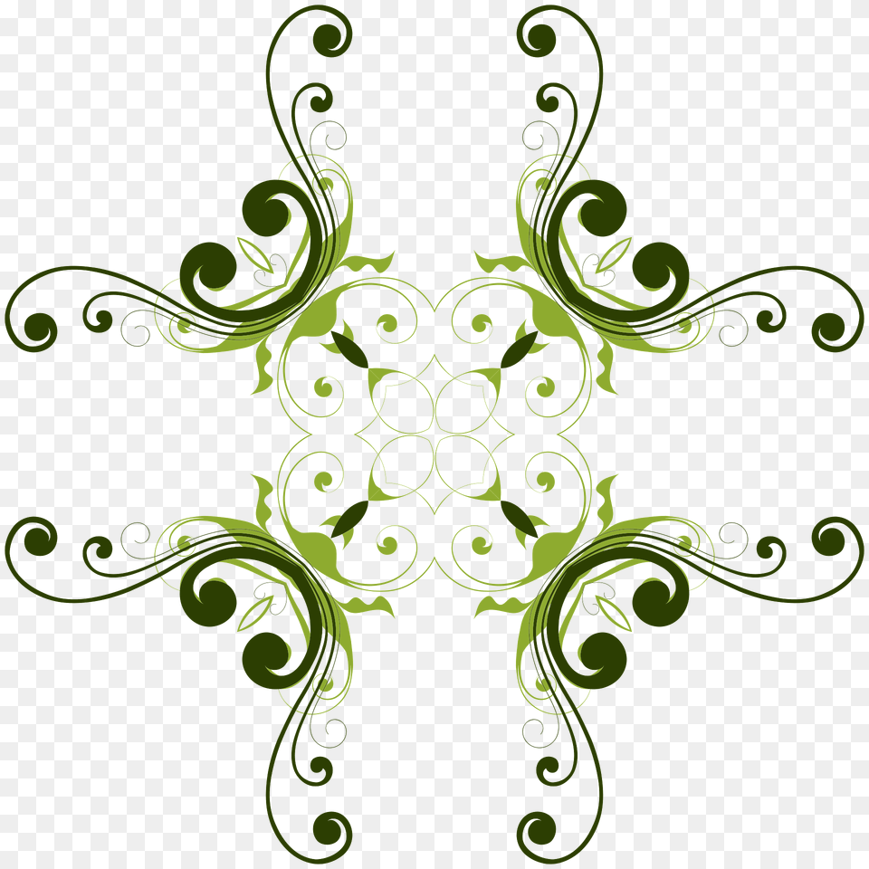 Flourish Flower Design 6 Clipart, Art, Floral Design, Graphics, Green Free Png