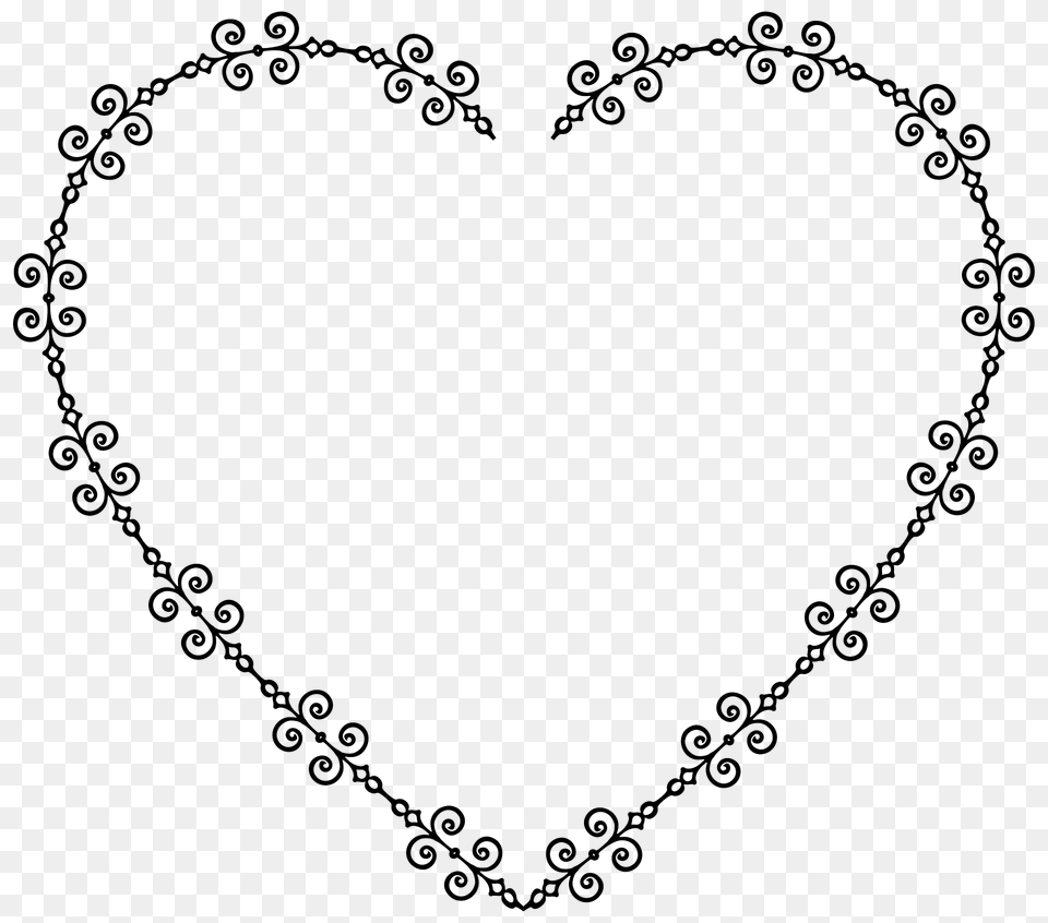 Flourish Heart Frame 2 Clipart, Accessories, Jewelry, Necklace Png Image