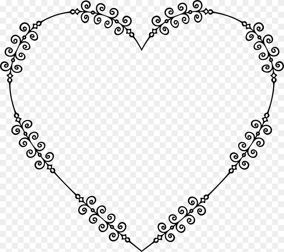 Flourish Heart Frame Clip Arts Heart, Gray Free Transparent Png