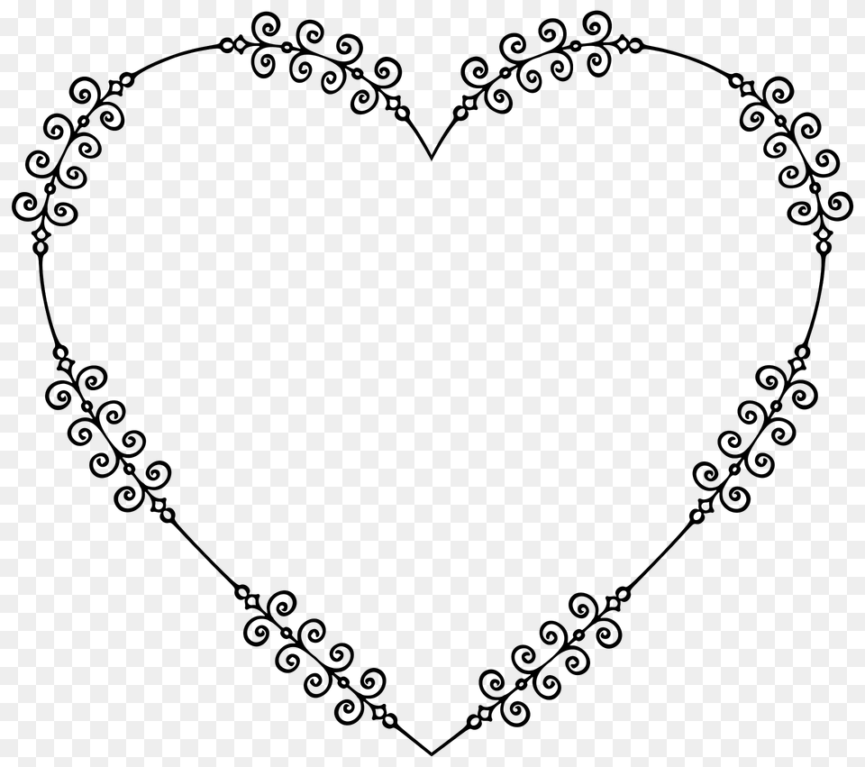 Flourish Heart Frame Clipart, Accessories, Pattern, Jewelry, Necklace Png