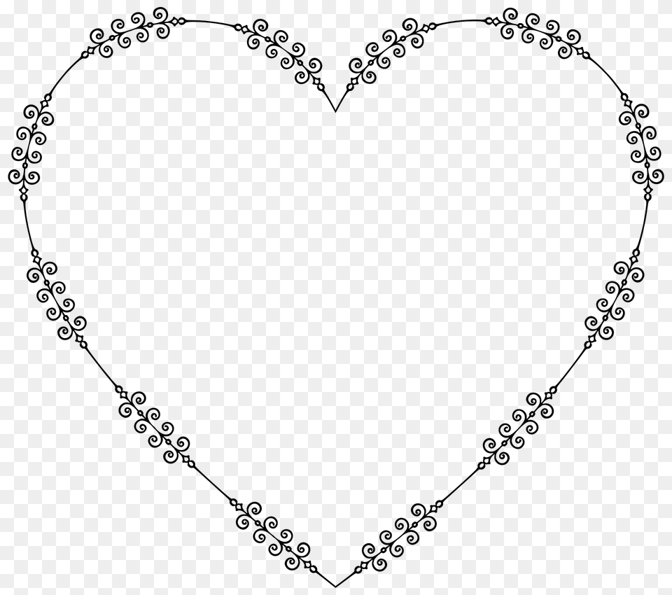 Flourish Heart Frame Small Clipart, Accessories, Jewelry, Necklace Free Png Download