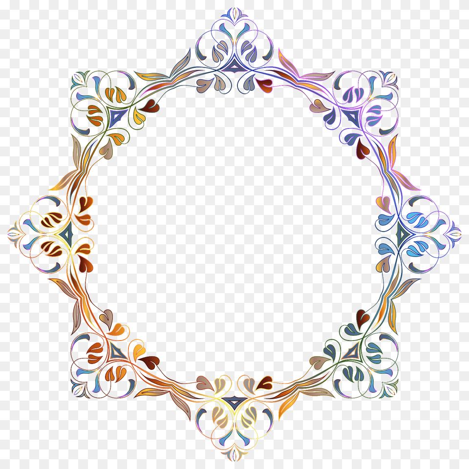 Flourishing Coloured Frame, Art, Floral Design, Graphics, Pattern Png