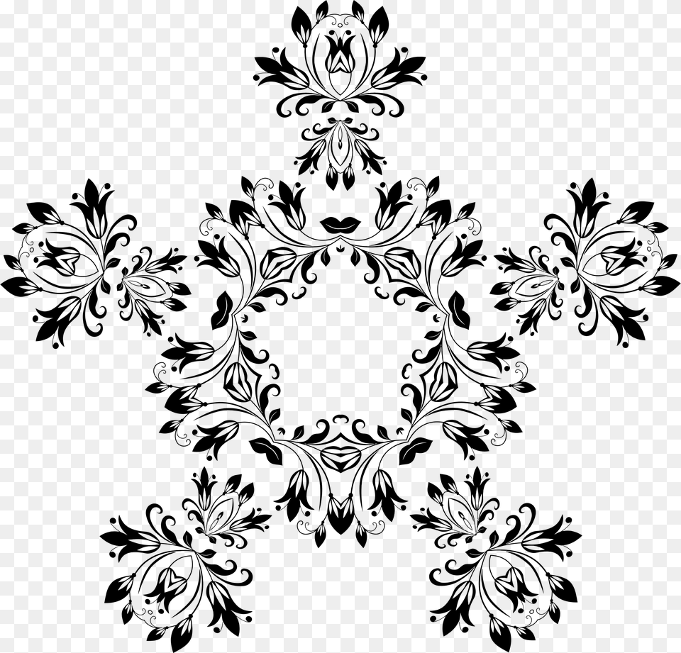 Flourishing Floral Design 19 Clip Arts, Gray Free Transparent Png