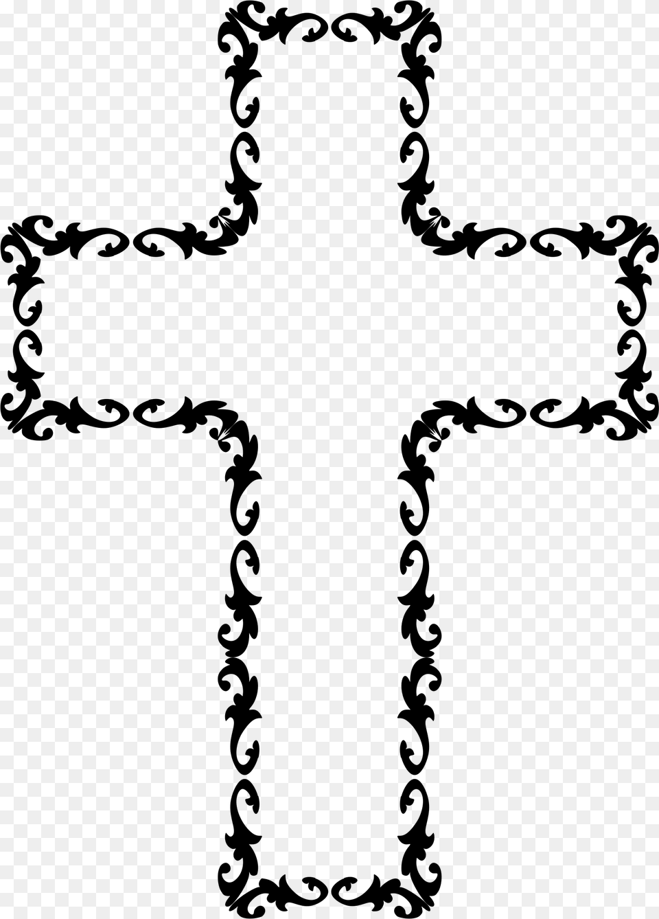 Flourishism Frame Cross Clip Arts Religious Frames, Gray Free Transparent Png