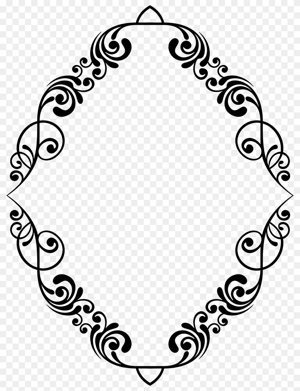 Flourishy Frame Clipart, Pattern, Oval Png