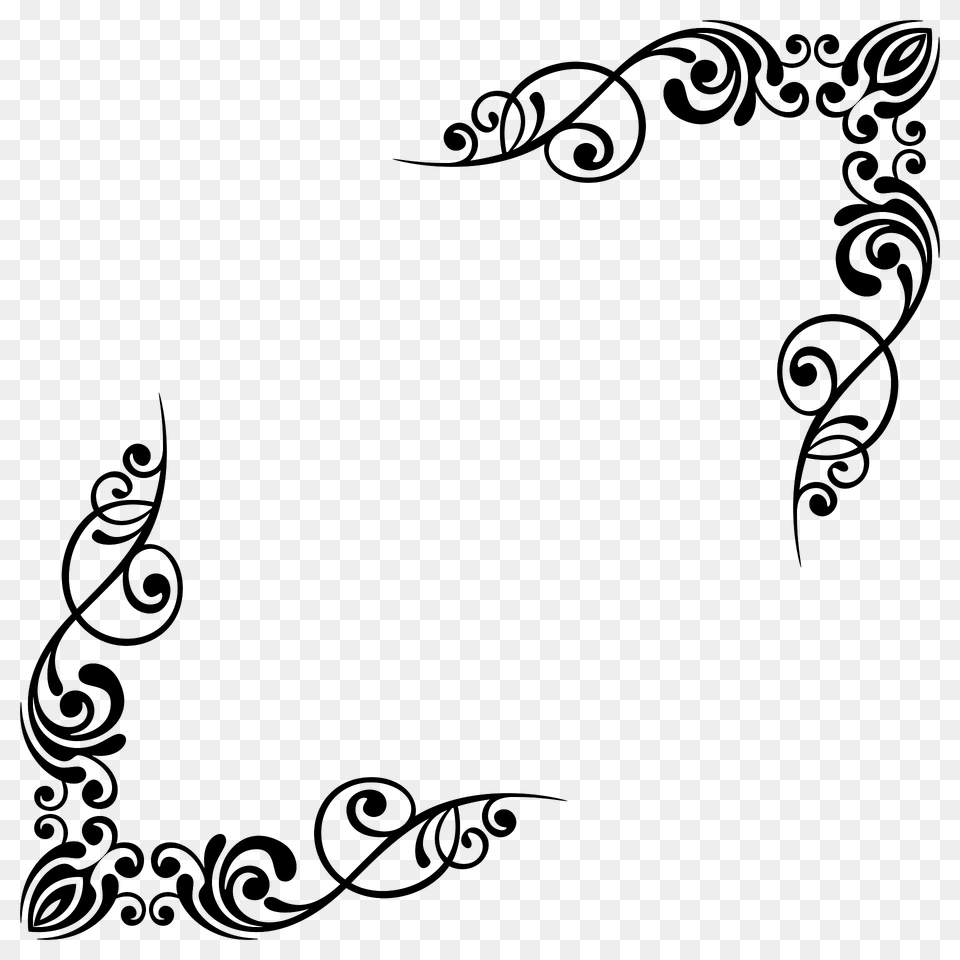 Flourishy Frame Clipart, Art, Floral Design, Graphics, Green Png Image