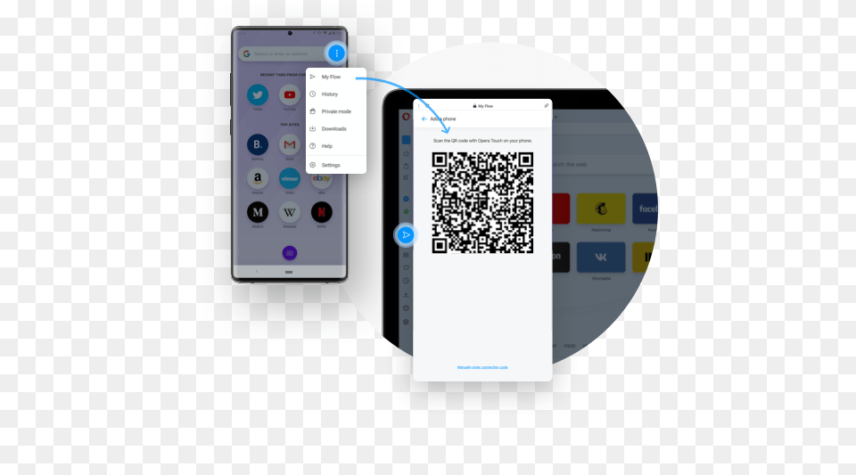 Flow Share Things Smoothly Between Your Computer And Phone Vertical, Qr Code, Electronics, Text Free Png