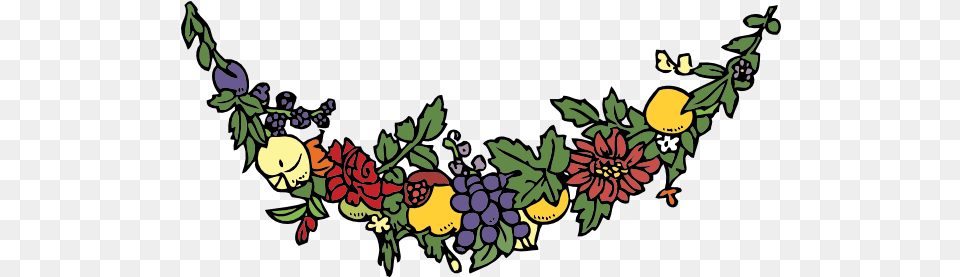 Flower And Fruit Festoon Clip Art Vector Clip Fruit Border Clip Art, Floral Design, Graphics, Pattern, Embroidery Png