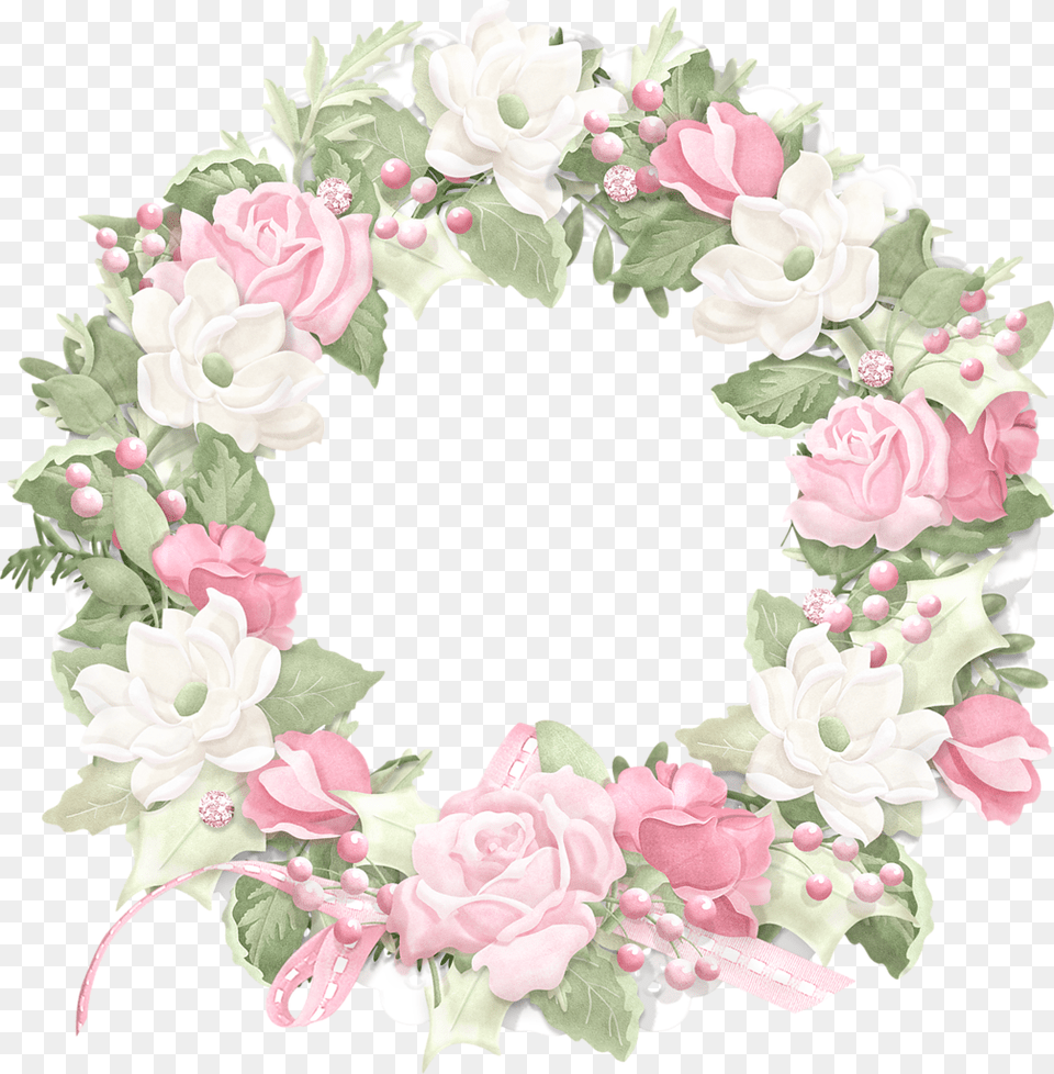 Flower Background Circle, Wreath, Plant, Rose Free Transparent Png