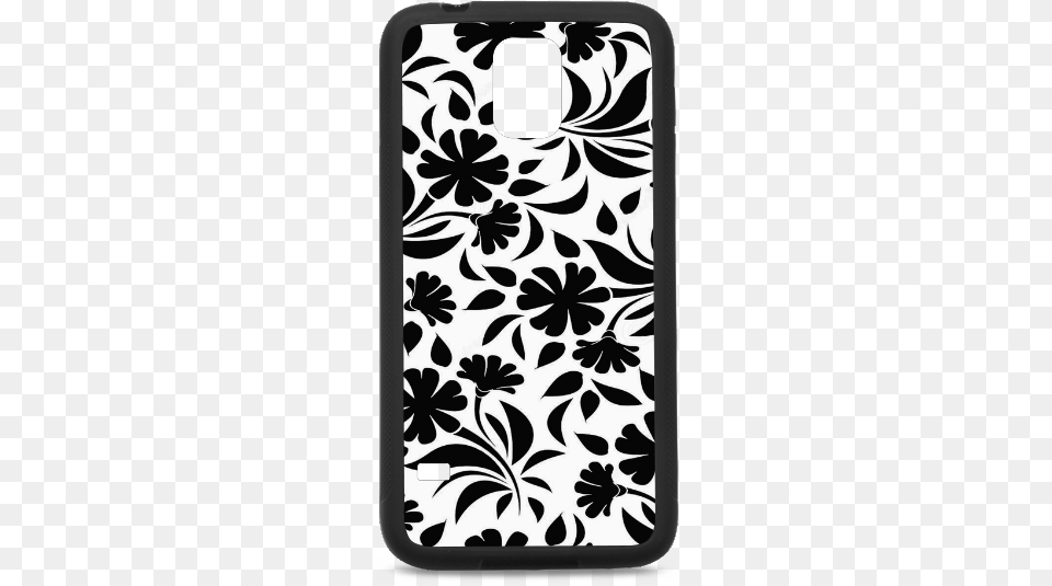 Flower Background Vector Black And White Artsadd D Mobile Phone Case, Pattern, Stencil, Home Decor, Electronics Free Png Download