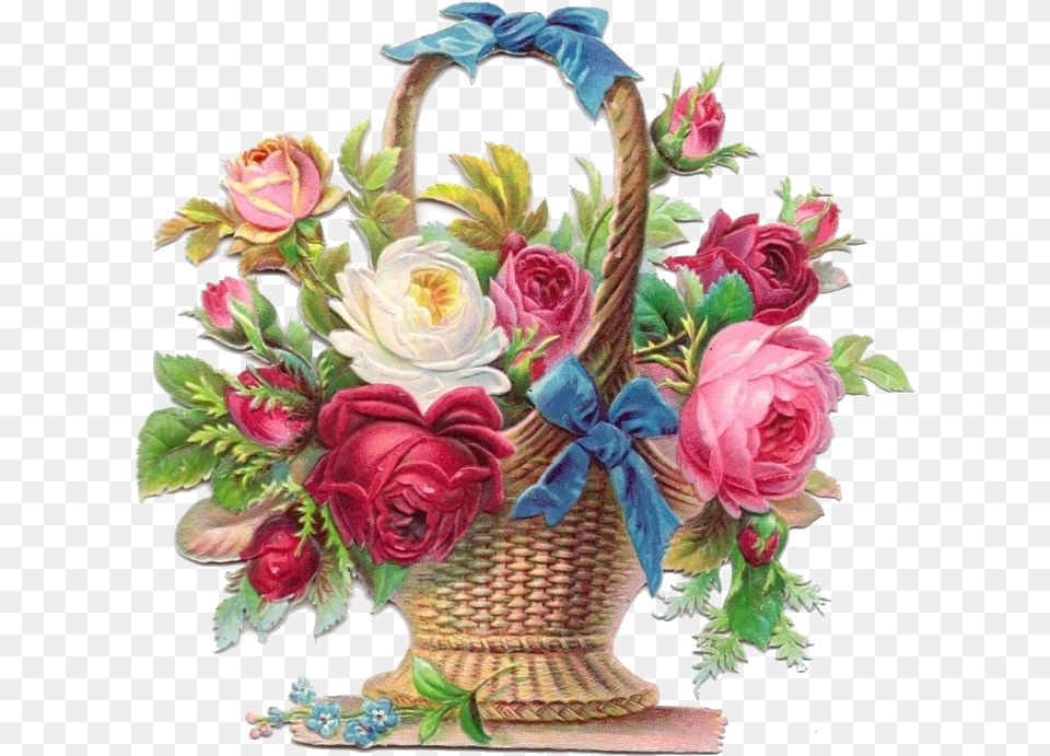 Flower Basket As A Drawing, Art, Plant, Rose, Flower Bouquet Free Png Download