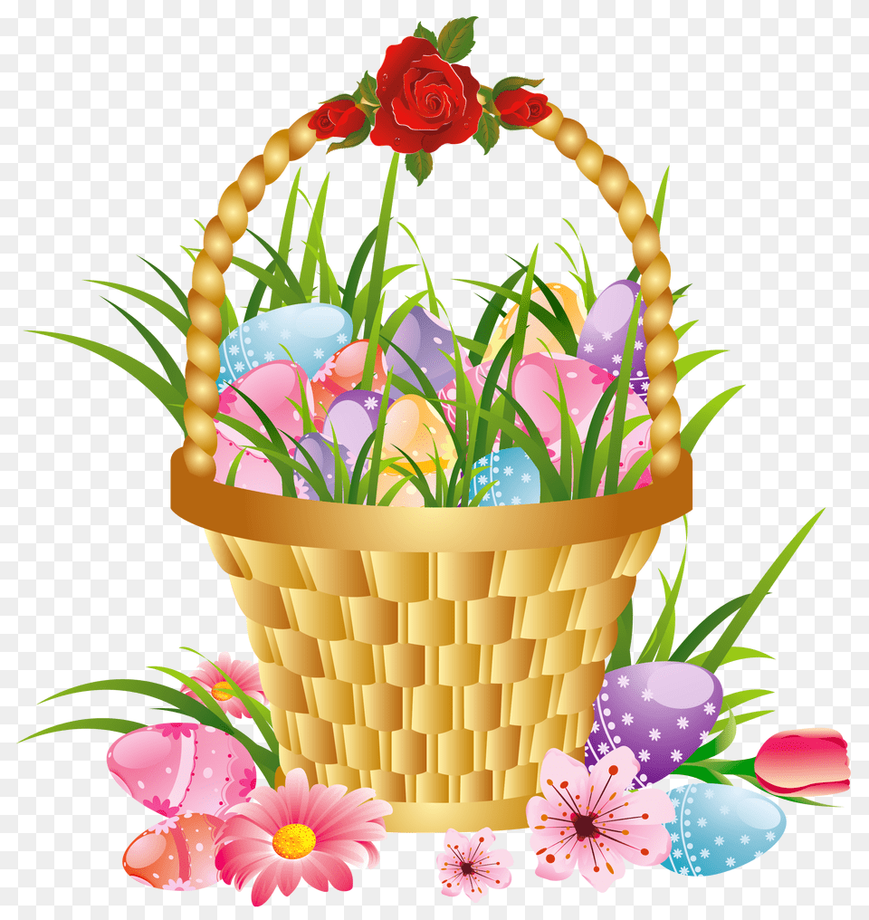 Flower Basket Clip Art Plant, Flower Bouquet, Flower Arrangement, Rose Free Png