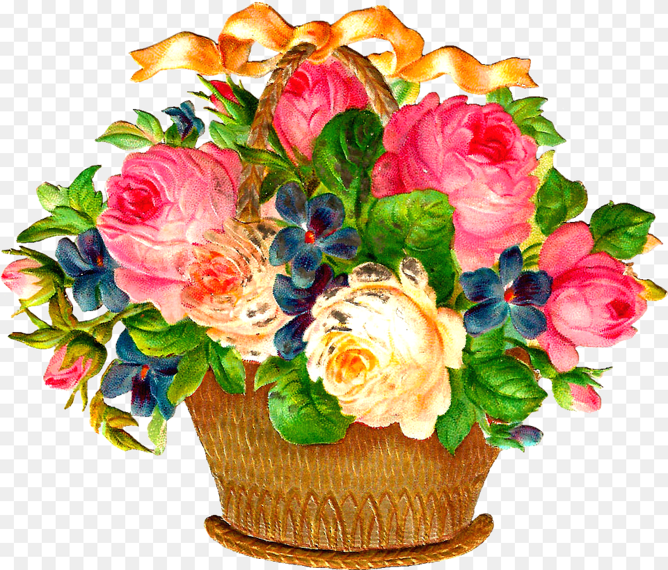 Flower Basket Graphic Flower Basket, Flower Arrangement, Flower Bouquet, Pattern, Plant Png