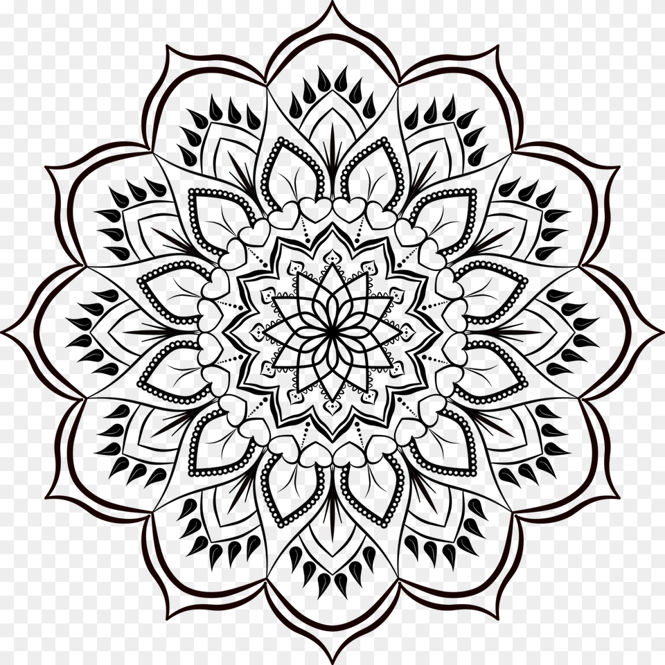 Flower Black And White, Dahlia, Plant, Pattern, Art Png