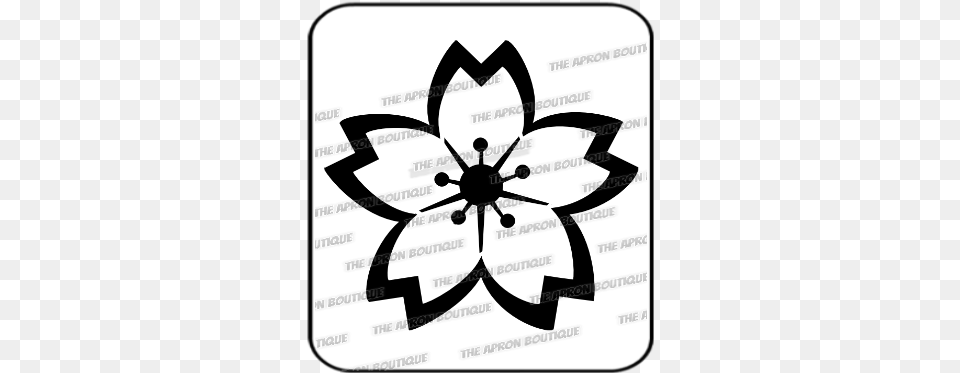 Flower Black And White Cherry Blossom Clip Art, Recycling Symbol, Symbol, Stencil, Device Free Png Download