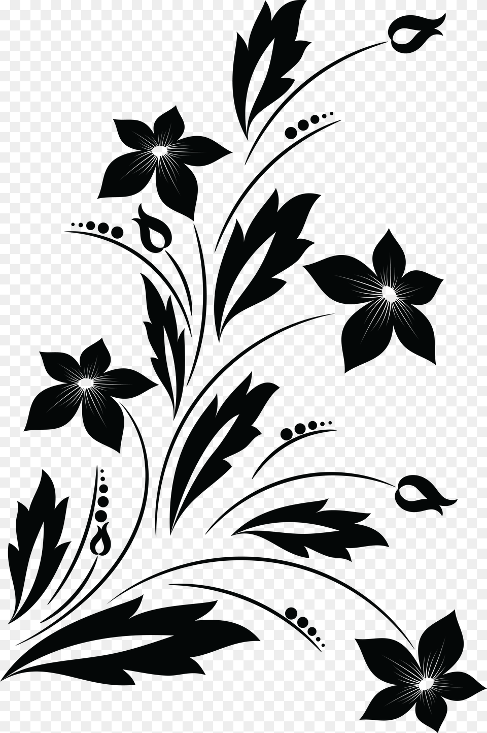 Flower Black And White Flower Clipart Black And White, Art, Floral Design, Graphics, Pattern Free Png Download