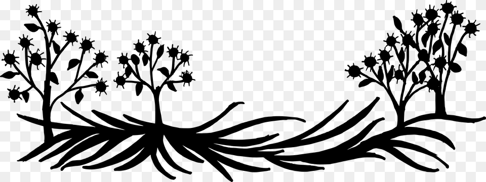 Flower Black And White Silhouette Plant Visual Arts Background Nature, Art, Floral Design, Graphics, Pattern Free Transparent Png