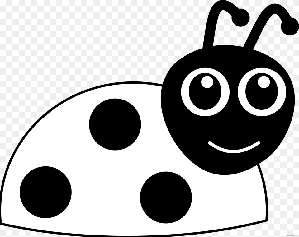Flower Black And White Simple Clipart Ladybug Black And White, Clothing, Hat, Stencil, Cap Free Transparent Png