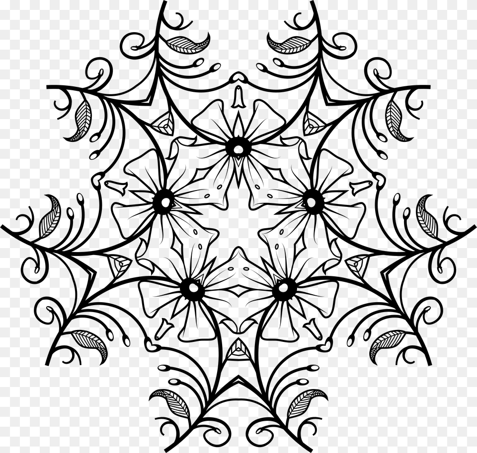 Flower Black And White Transparent Pictures Motif Dekoratif Hitam Putih, Gray Png