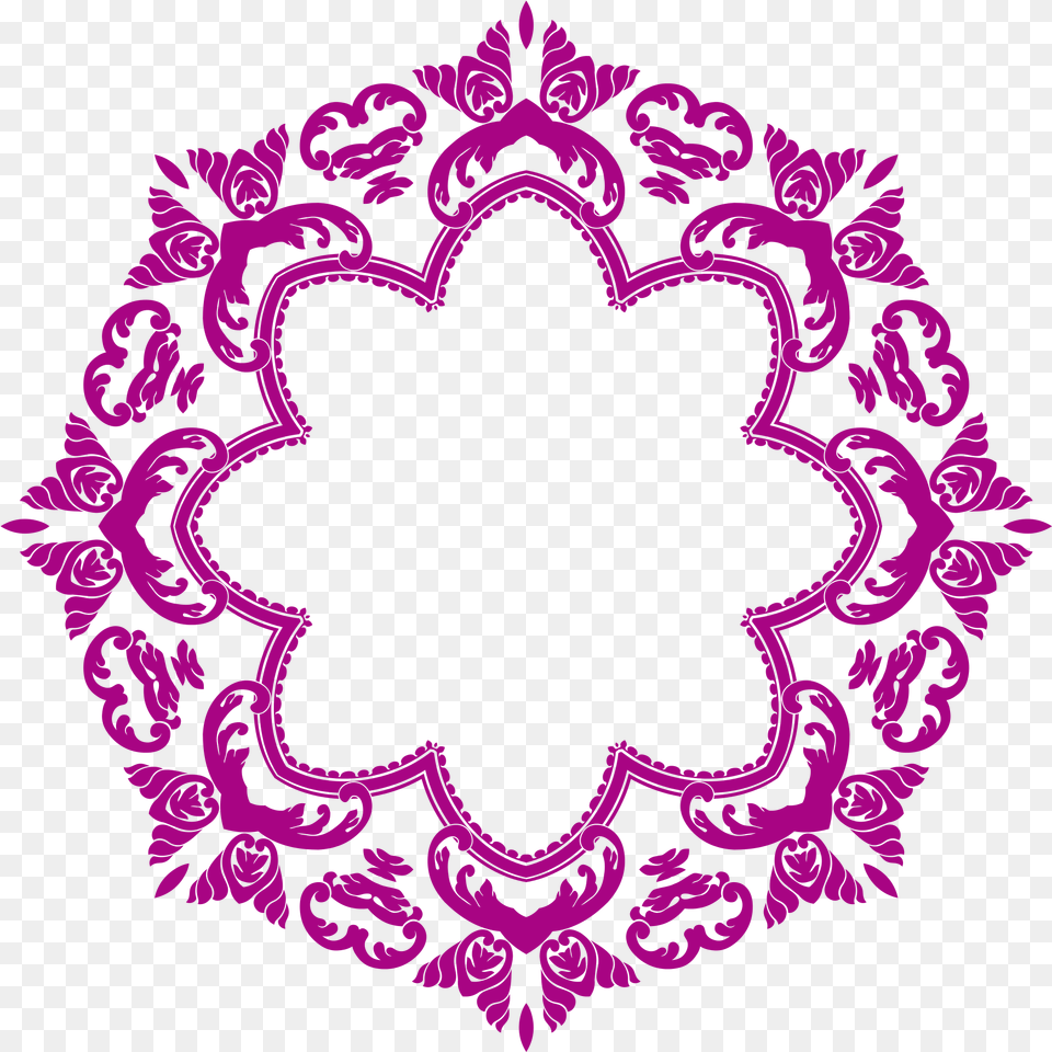 Flower Border, Pattern, Purple Png