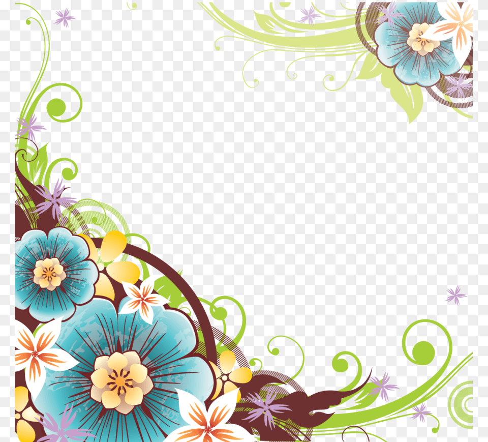 Flower Border Clipart Clip Art Flower Purple, Floral Design, Graphics, Pattern Free Png Download