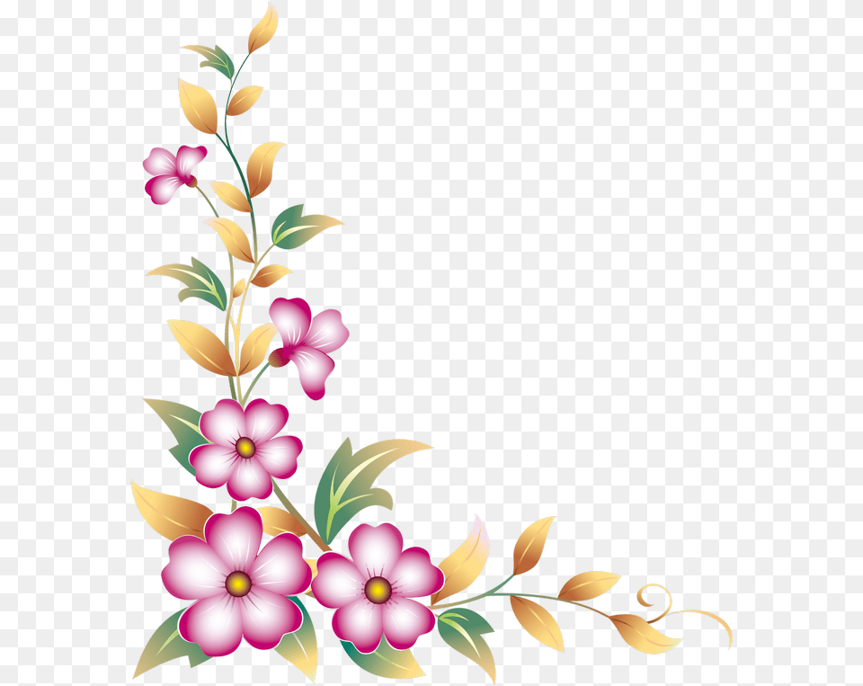 Flower Border Corner, Art, Floral Design, Graphics, Pattern Free Png