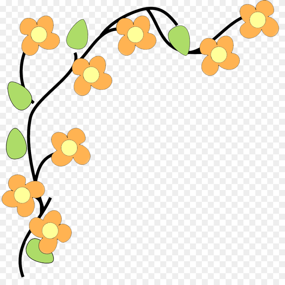Flower Border Corner Clip Art Clipart Images Flowers, Graphics, Pattern, Floral Design, Plant Free Png