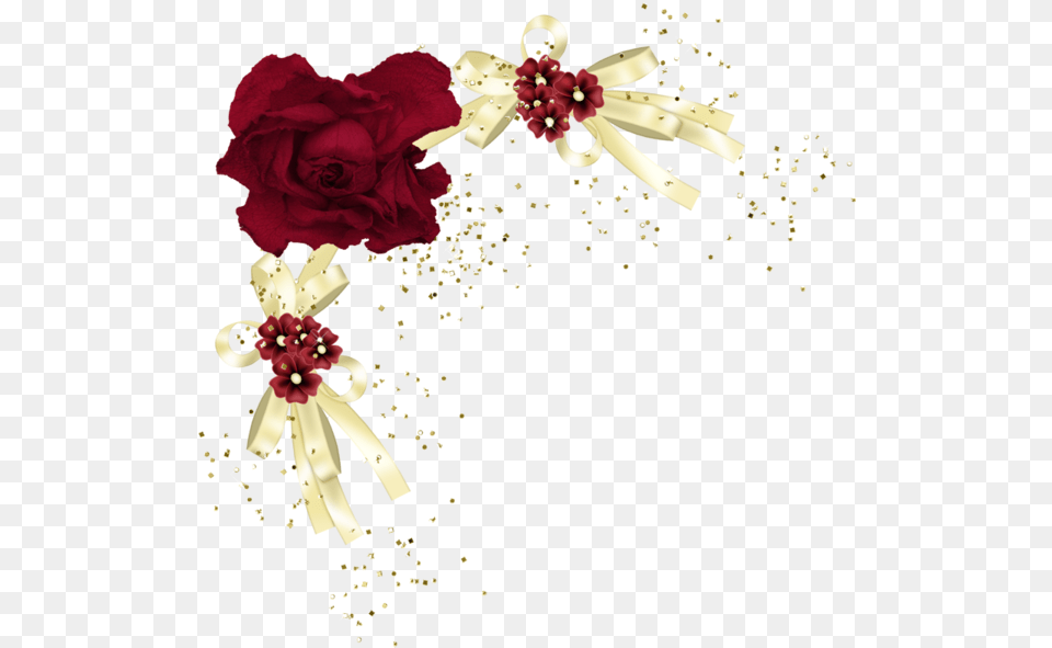Flower Border Design Red Color, Rose, Plant, Flower Bouquet, Flower Arrangement Free Png Download