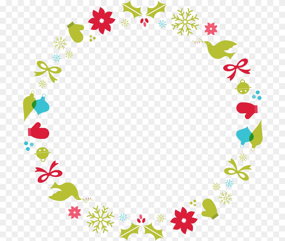 Flower Border Designs Images Round Christmas Border Clipart, Art, Floral Design, Graphics, Pattern Free Png Download