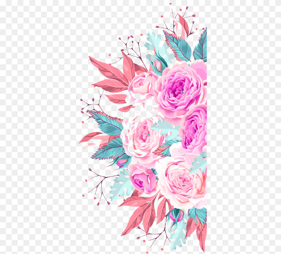 Flower Border Watercolor, Art, Floral Design, Graphics, Pattern Png