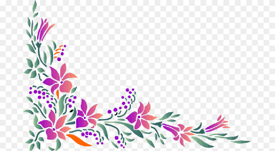Flower Borders And Frames Clipart Flower Border Design, Art, Floral Design, Graphics, Pattern Png