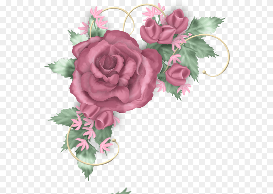 Flower Borders Rose Pictures Real Flowers Beautiful Pink And Silver Flower Border, Art, Floral Design, Graphics, Pattern Free Png