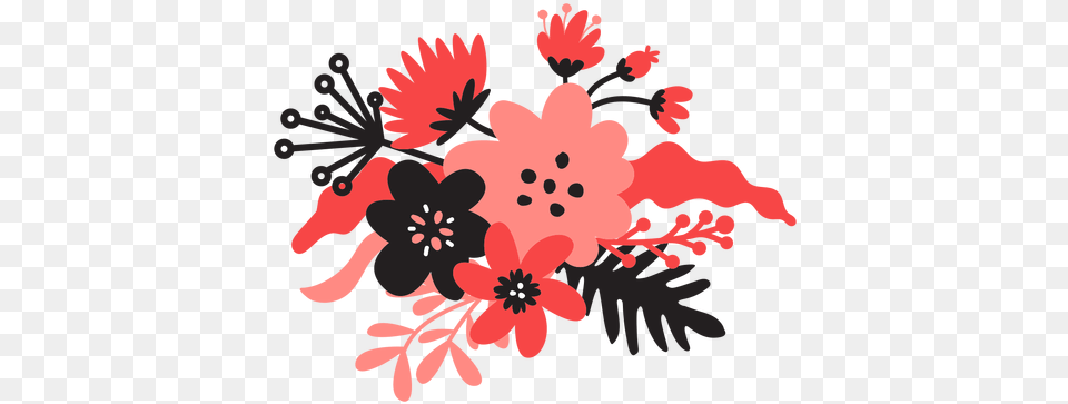 Flower Bouqet Stem Bud Petal Leaf Flat Transparent Illustration, Art, Floral Design, Graphics, Pattern Free Png Download