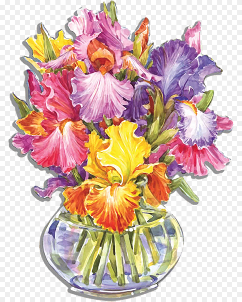 Flower Bouquet, Flower Arrangement, Plant, Pottery, Iris Png Image