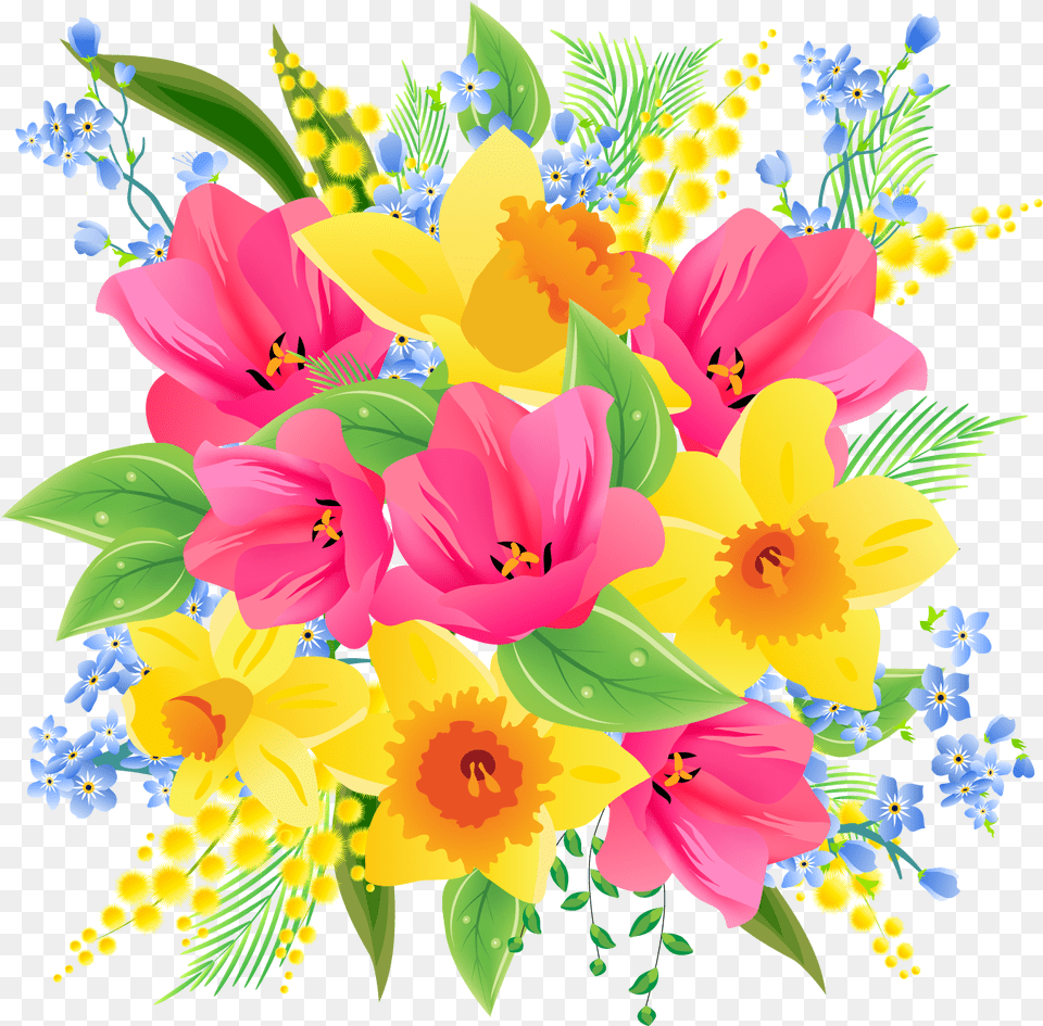 Flower Bouquet Clip Art Spring Flowers Download 1350 Flower Vector, Floral Design, Flower Arrangement, Flower Bouquet, Graphics Free Png