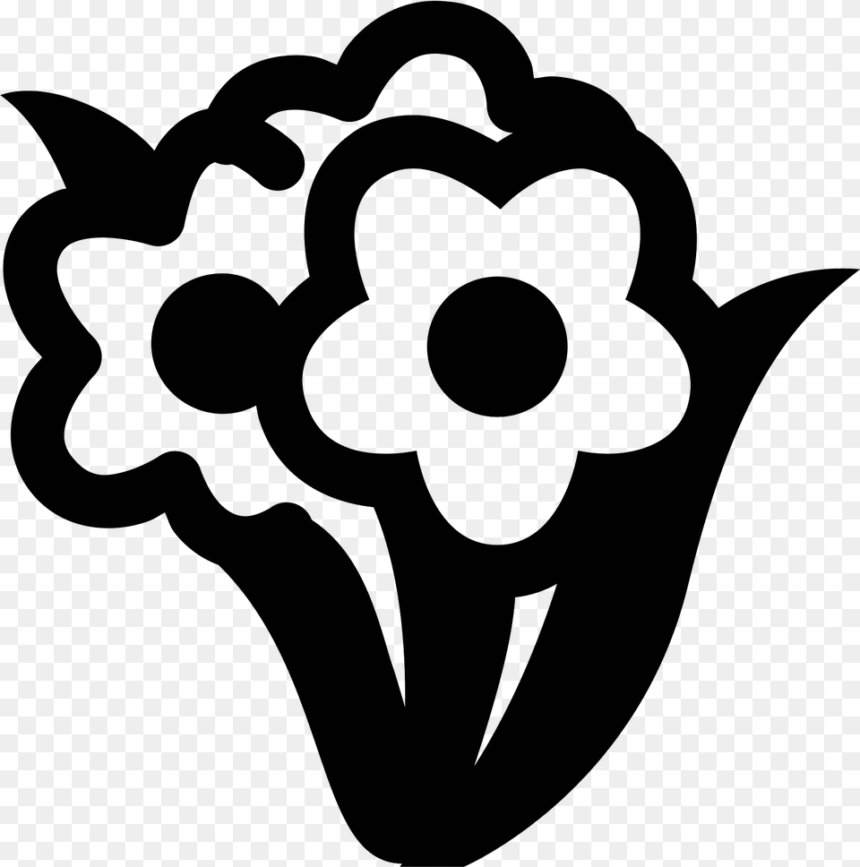 Flower Bouquet Icon Icon Flowers, Gray Free Png Download
