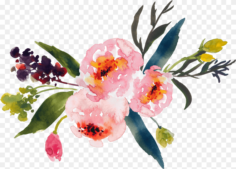 Flower Bouquet Watercolor Painting Clip Art Watercolor Flower Clipart Free Png Download
