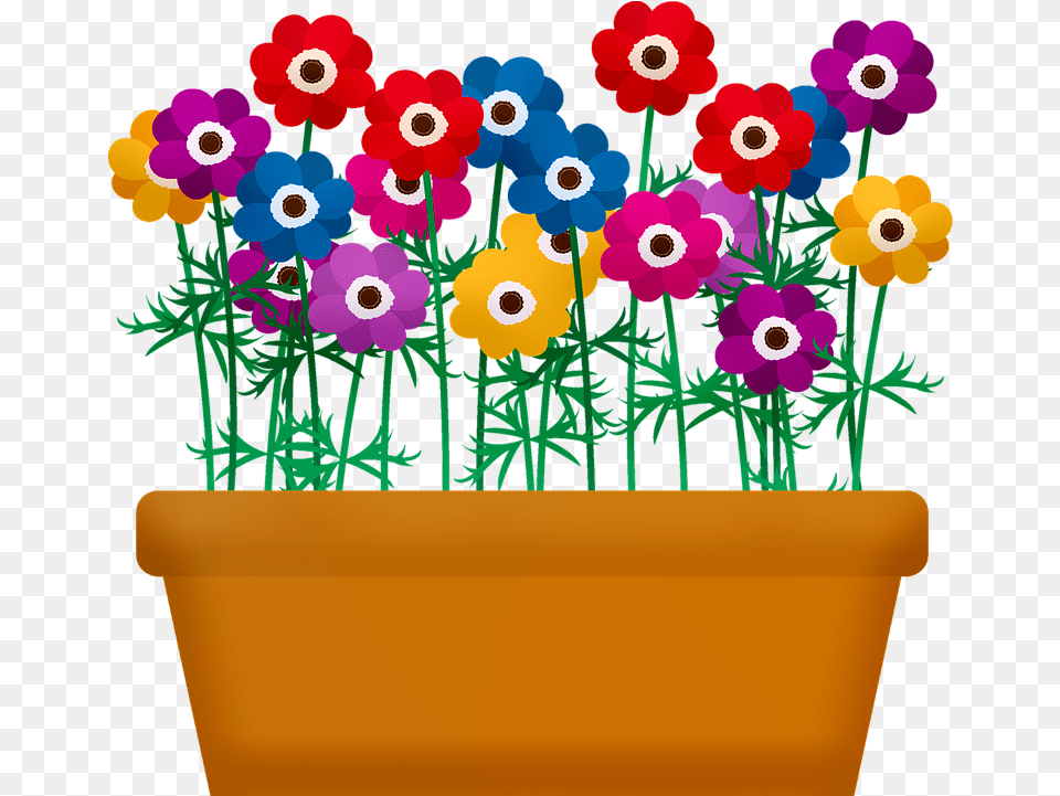 Flower Box Flowerbox Flowers In Pot Flowers Garden Flowers And Plants Clipart, Vase, Pottery, Potted Plant, Planter Free Png Download