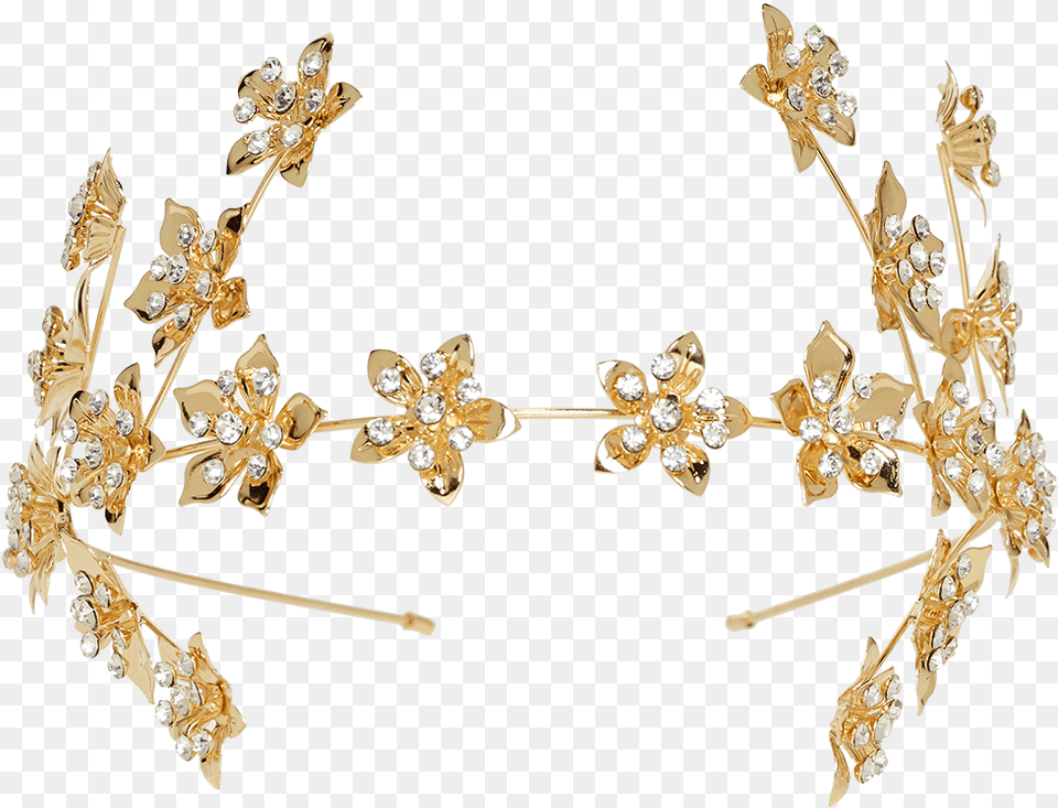 Flower Branch Headband In Colour Gold Earth Earrings, Accessories, Jewelry, Necklace, Tiara Free Png