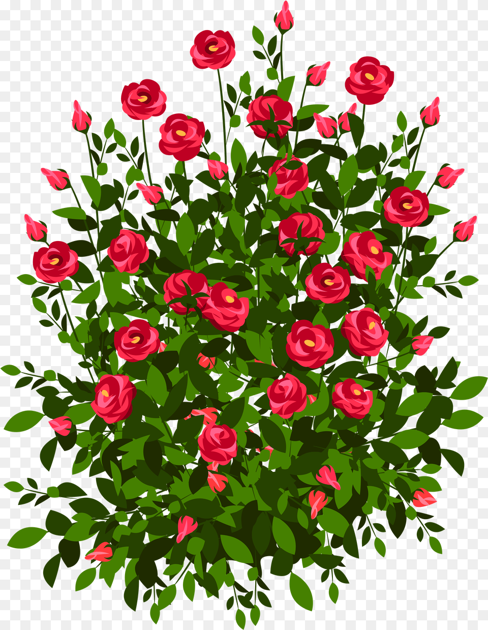 Flower Bush Clipart For Download Draw A Rose Bush, Art, Plant, Pattern, Graphics Png Image