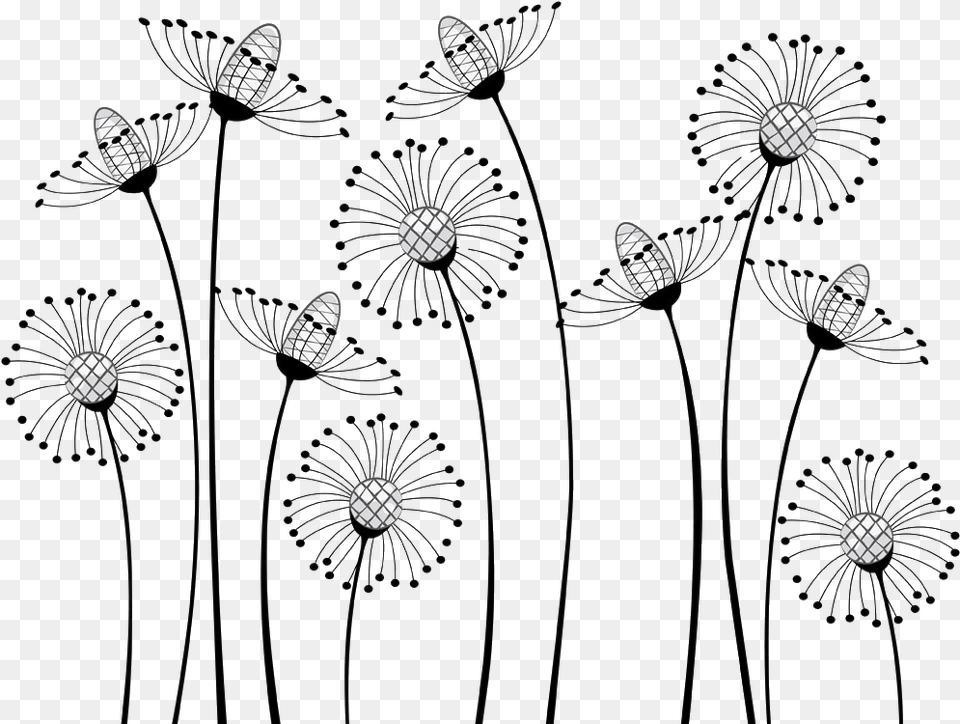 Flower Cartoon Black And White Drawing Clip Art Flowers Black And White, Plant Png