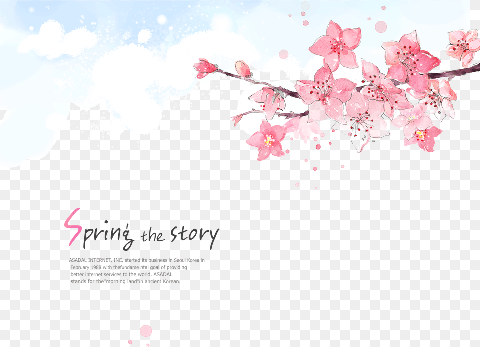 Flower Cherry Blossom Floral Background Download, Plant, Advertisement, Cherry Blossom, Poster Png