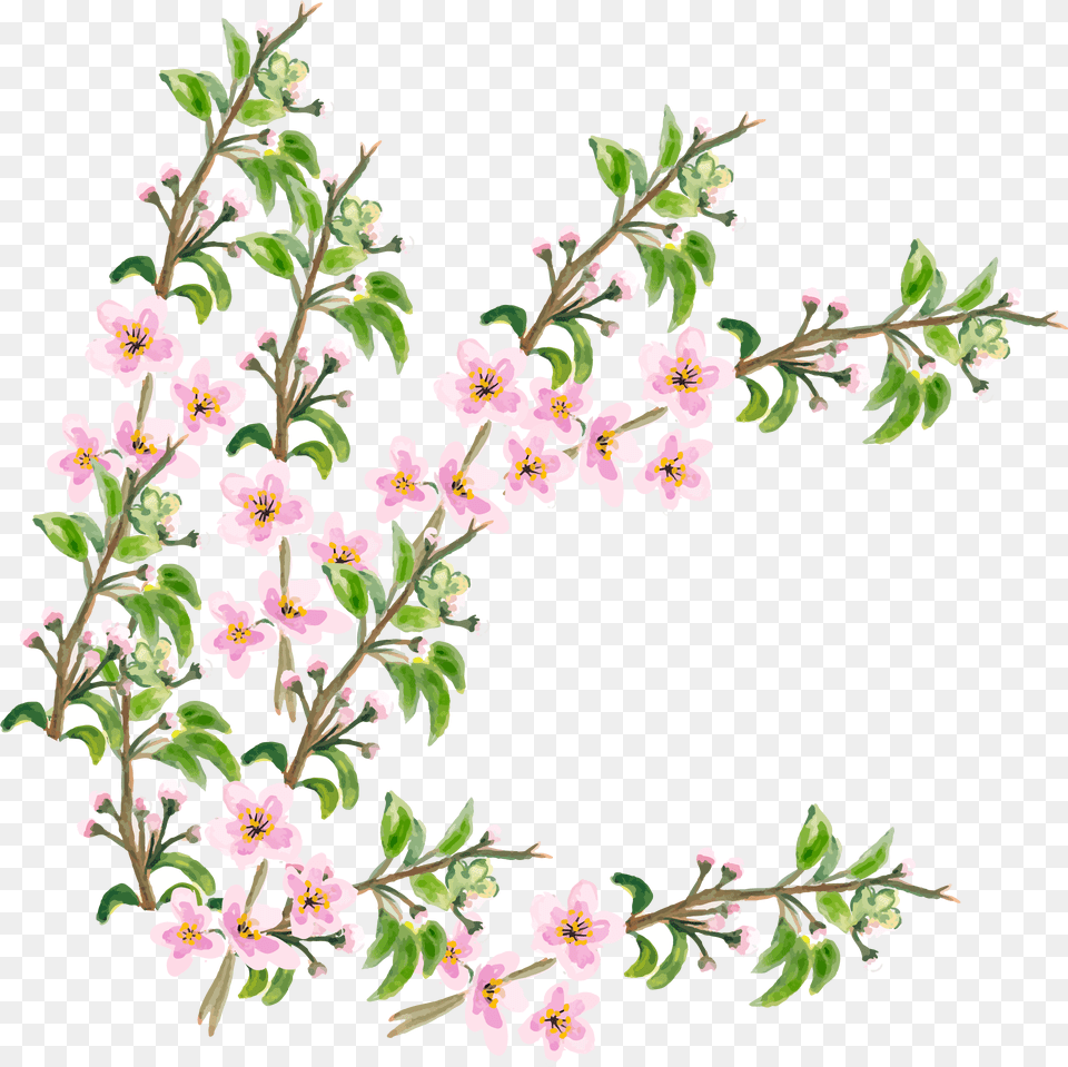 Flower Cherry Blossom Ramo De Flores Vetor, Plant, Pattern, Art, Floral Design Png
