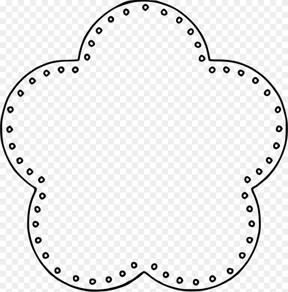 Flower Circle Black Background, Silhouette Png