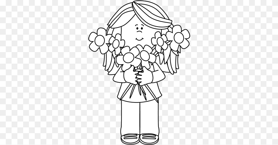 Flower Clip Art Flower Images Florist Clipart Black And White, Baby, Person, People Png Image