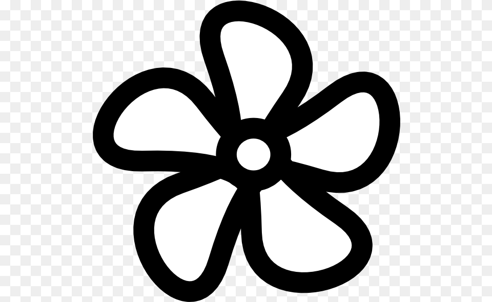 Flower Clip Art Vector Clip Art Online Flower In Black Clipart, Machine, Propeller, Appliance, Ceiling Fan Free Png