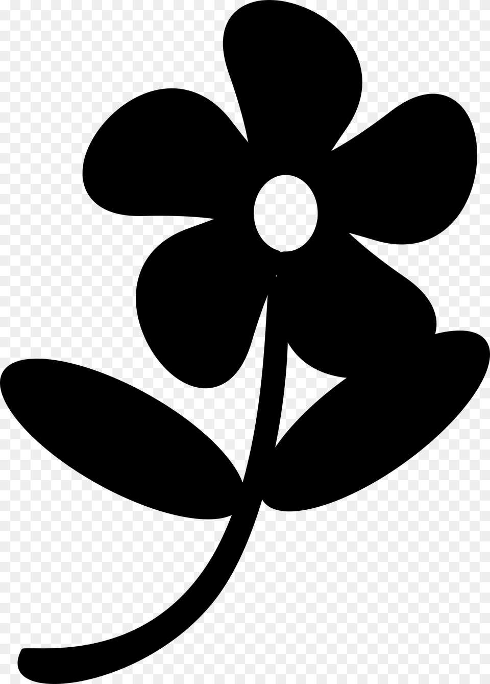 Flower Clipart Black Flower Black Clip Art, Gray Png Image