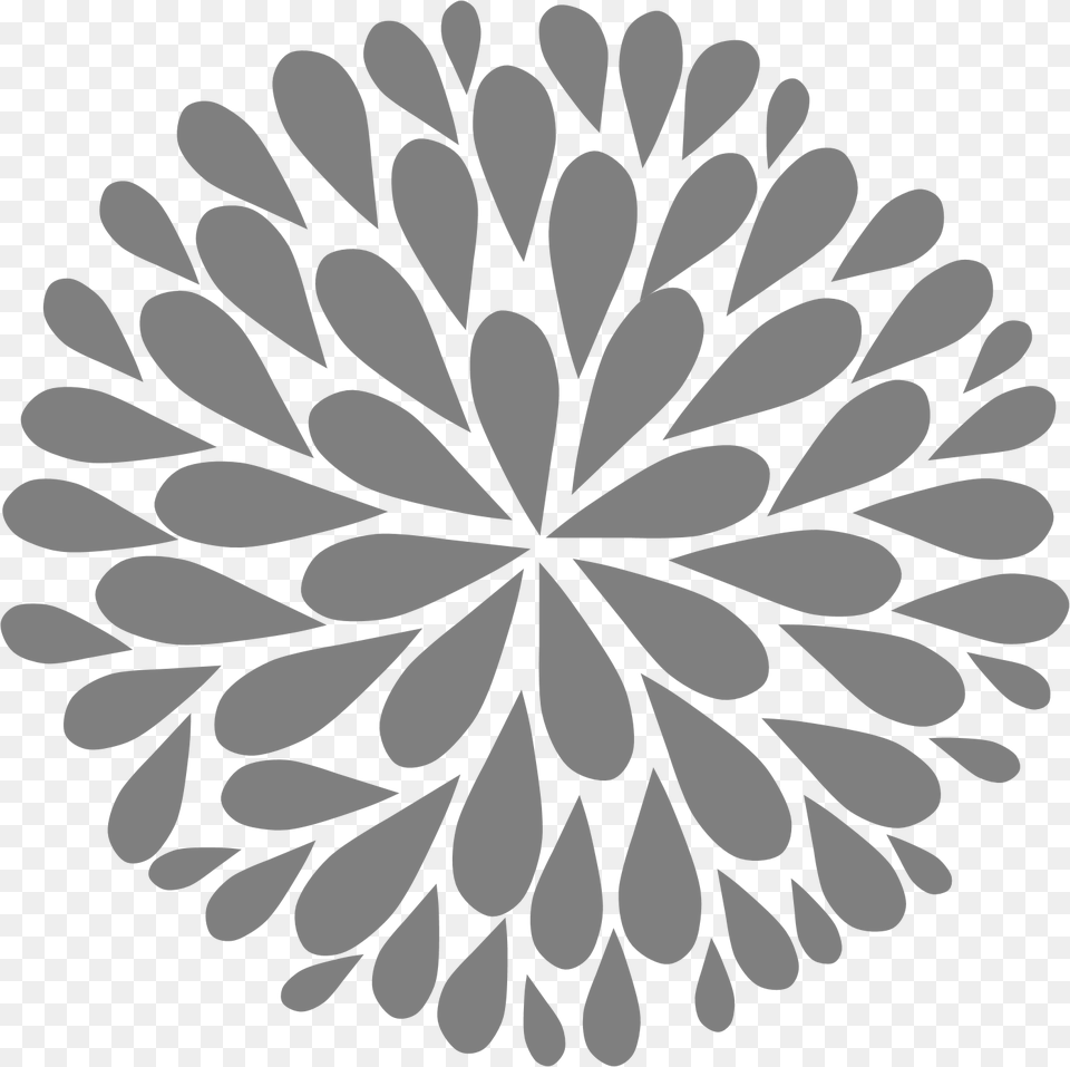 Flower Clipart Black Transparent Grey Flower Art, Stencil, Pattern, Plant Png Image