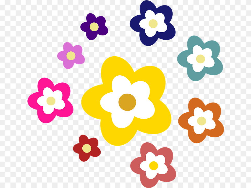 Flower Clipart Herb Garden Nature Flowers Daisy Flowers Different Colors Clip Art, Anemone, Plant, Graphics, Pattern Free Png Download