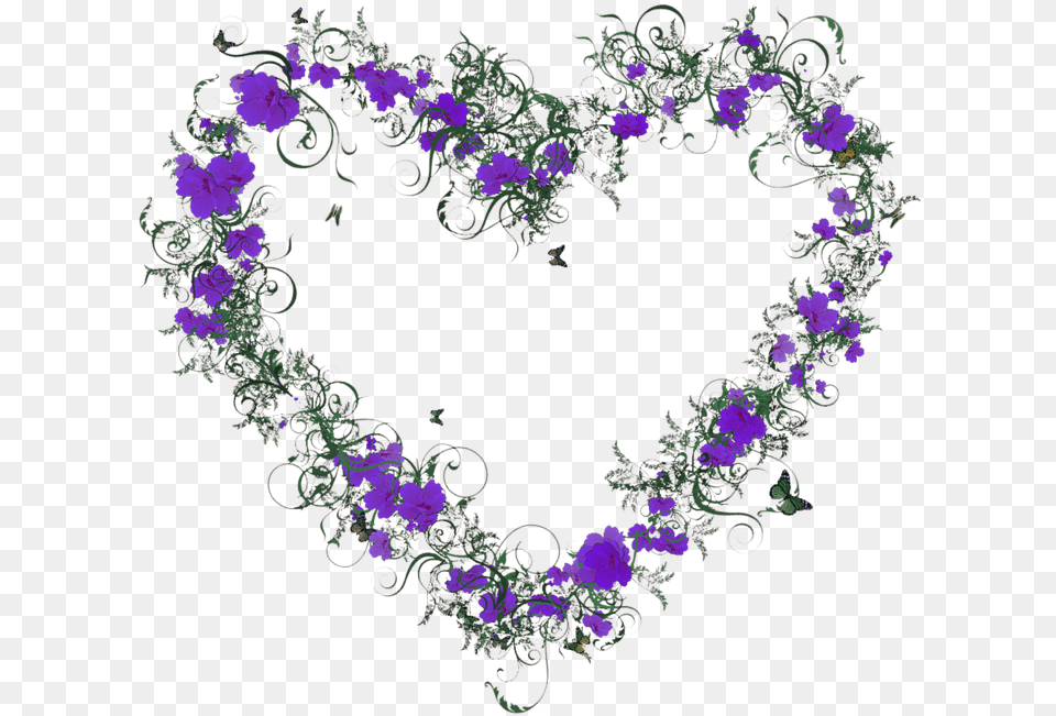 Flower Clipart Purple Flower Heart, Accessories, Pattern, Floral Design, Graphics Free Png
